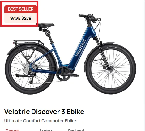 Velotricbike 10% off deal